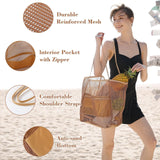 🔥Women's Swimming Beach Bag Portable One Shoulder Storage Bag Crossbody Bag Versatile Mesh Bag