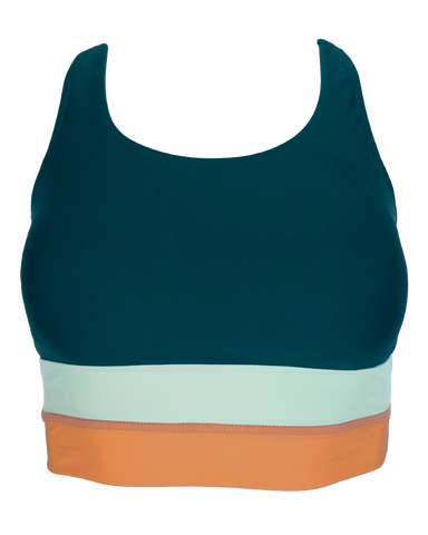 Emoswimsuit - Teal Colorblock Racerback Sporty Bikini Set