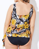 Emoswimsuit - Everlasting Floral Side Tie Blouson Tankini Set