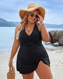 Emoswimsuit - Plus Size One Piece Swim Dress Swimsuit Tummy Control Bathing Suits