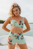 Emoswimsuit - Hailey Crop Rose Mint Bikini Set