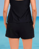 Emoswimsuit - Black Flared Tankini with Cargo Swim Short