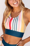 Emoswimsuit - Striped Scoop Neck Sporty Bikini Set