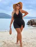 Emoswimsuit - Plus Size One Piece Swim Dress Swimsuit Tummy Control Bathing Suits