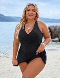 Emoswimsuit - Plus Size One Piece Swim Dress Swimsuit Tummy Control Bathing Suits