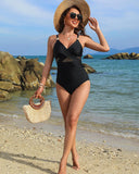 Emoswimsuit - Metallic Accent Mesh Panel One-Piece Swimsuit