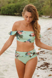 Emoswimsuit - Rose Mint Bella Crop Bikini Set