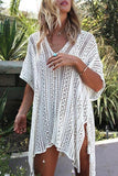 Emoswimsuit - See-Through Crochet Hollow Irregular Cover Up